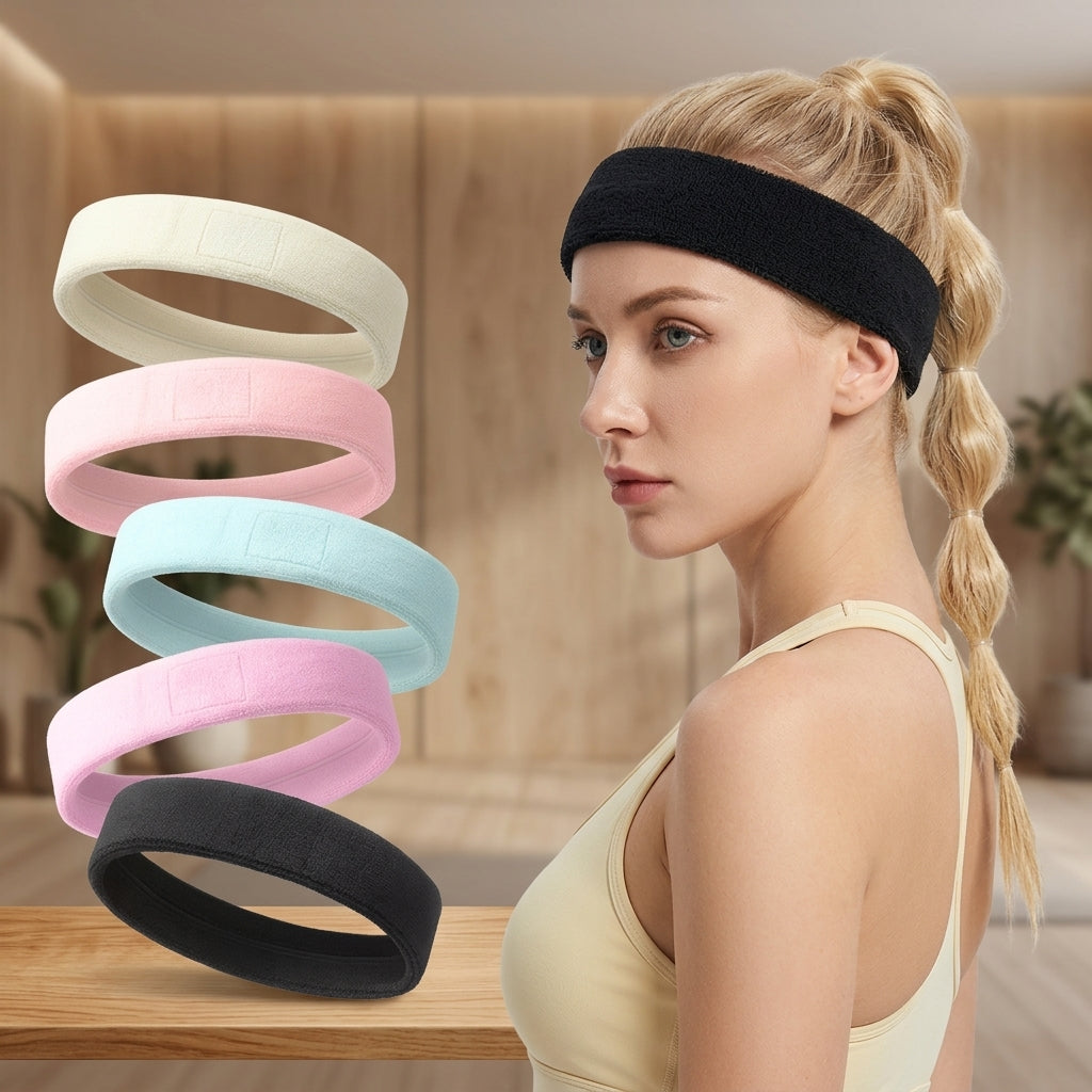 Stretchy Sweat Wicking Headband Outdoor Running Yoga Sports Use